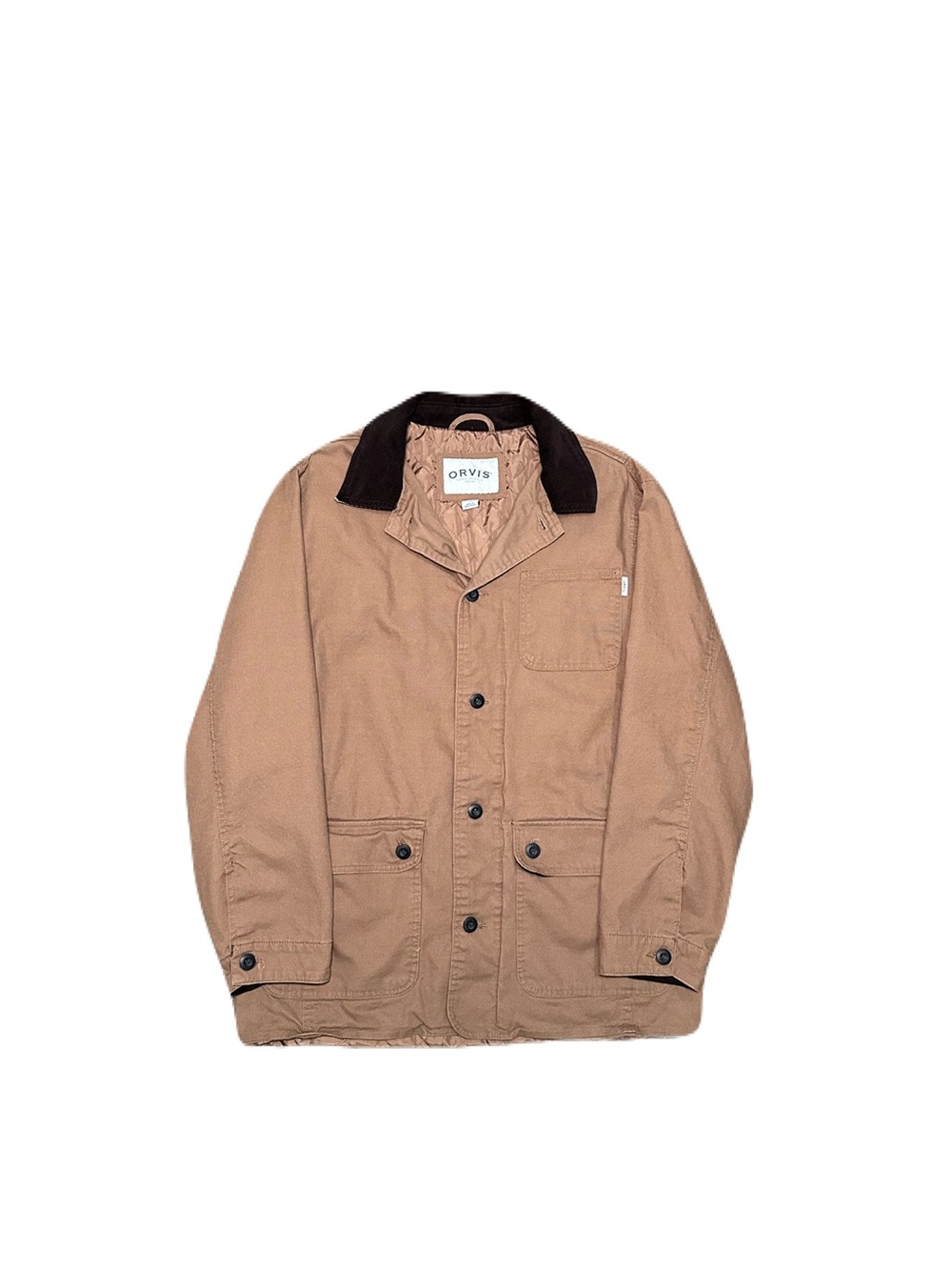 Orvis Barn Chore Coat Jacket Mens L Corduroy Collar Quilt Lined Field Utility